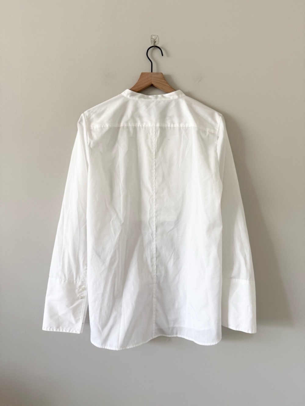 J. Crew Cotton Poplin Tuxedo Front Popover in White Size 16 - Picture 6 of 6